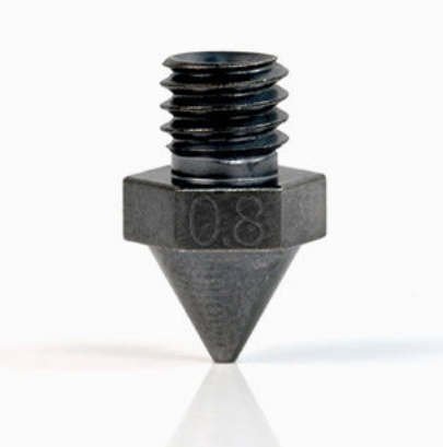 Steel Nozzle 0.8mm w/ WS2 Coating (for Pro3 Series, Pro2 Series, E2 Printers Only)