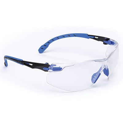 3M Solus 1000 Foam Gasket & Strap Clear Anti-Fog Lens Safety Glasses (Color: Blue/Black)